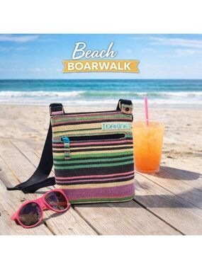 Dakine Jive Crossbody Bag | Festival Striped Jute Boho Surf Style Adjust Strap